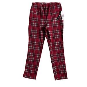 Joe Benbasset  Women’s High Waisted Pants Size S Red Black Plaid Grunge Punk Y2K